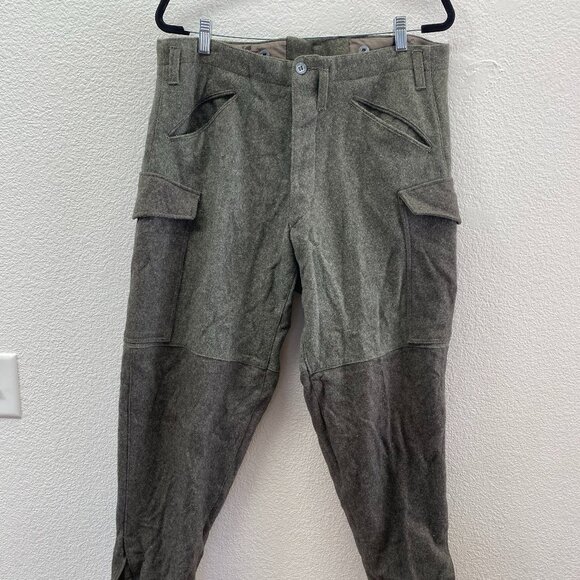 VTG World War II Era Swedish Military Wool Trousers 36 x 29 Värnamo Kofektions
